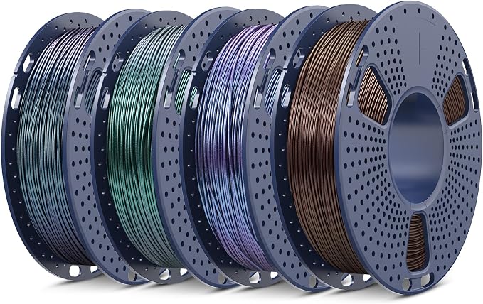 SUNLU Galaxy PLA 3D Printer Filament, Sparkling and Dazzling PLA Filament 1.75mm, 4 Pack, 0.25kg per Spool, 1kg in Total (Galaxy+Galaxy Green+Stardust Purple+Star Brown)