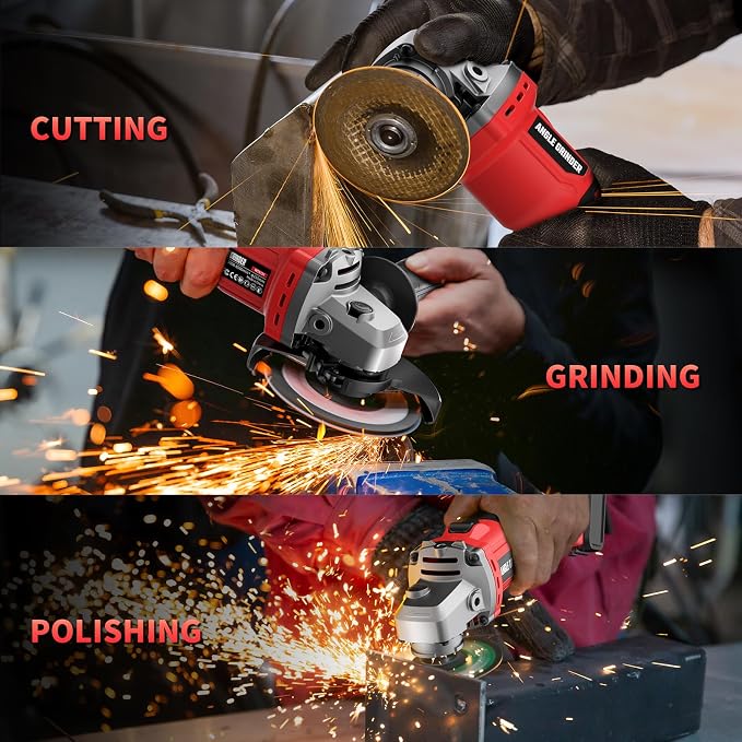 Angle Grinder 4-1/2" Cordless Compatible with Milwaukee 18V/M18 Battery, 6 Variable Speed Power Grinder, Brushless Angle Grinder Power Tools For Cutting Grinding Polishing (Tool Only)