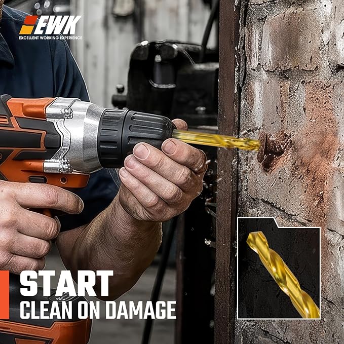 EWK 35-Piece Screw Extractor Set with Left-Hand Drill Bits, Spiral Screw Extractors, and Multi-Spline Removers for Stripped Screws, Broken Bolts, Rusted Fasteners, and Damaged Hex Heads