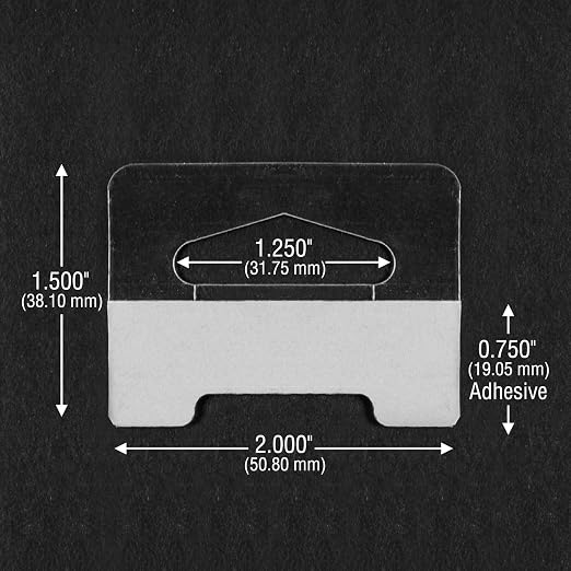 1000 Clear Self Adhesive Heavy Duty Slot Hang Tab Tags 19 Oz Limit Retail Hanger