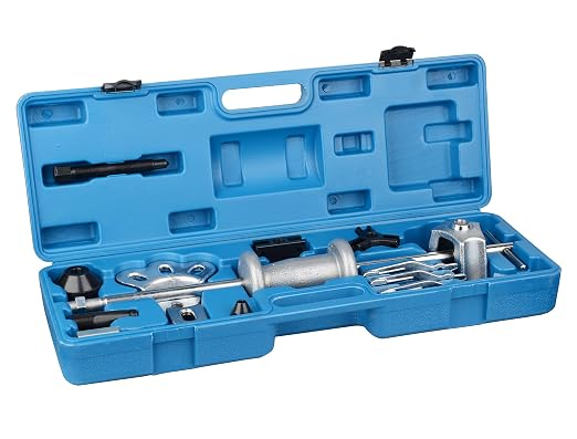 DAYUAN 9-Way Slide Hammer Puller Set, Tech Rear Axle Bearing Puller Tool | Slide Hammer Puller Set, Internal & External 2/3 Jaw Pullers, Removes Bearings Gears Hubs & Rear Axles, Case
