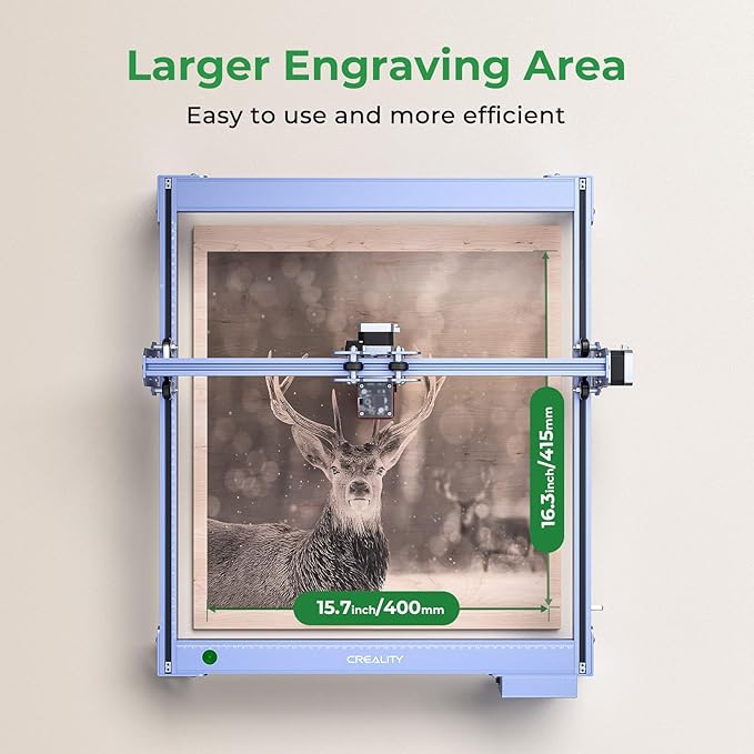 Creality Falcon 5W Laser Engraver Machine, 72w High Precision 0.06mm Laser Cutter and Engraving Machine for Wood Leather Acrylic Glass, 10000mm/min, Offline Usage, Working Area 400 * 415mm