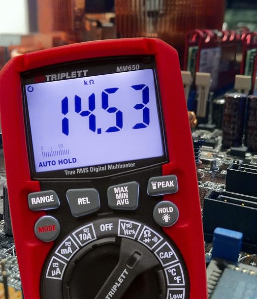 Triplett MM650 CAT IV True RMS 6000 Count Digital Multimeter with Lo Z - AC/DC Voltage, AC/DC Current, Resistance, Temperature, Capacitance, Frequency, Diode, Continuity