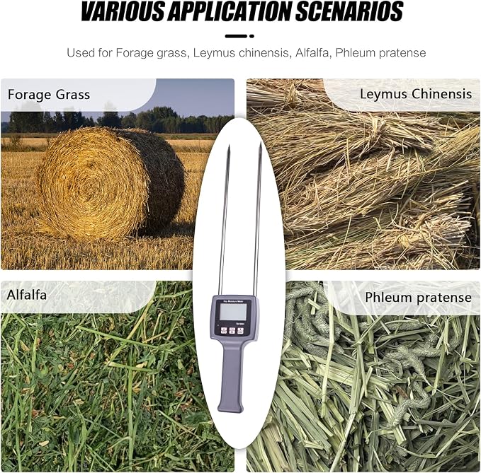TK100H Hay Moisture Meter for Cereal Straw, Forage Grass, Alfalfa, Leymus, Range 0-80%