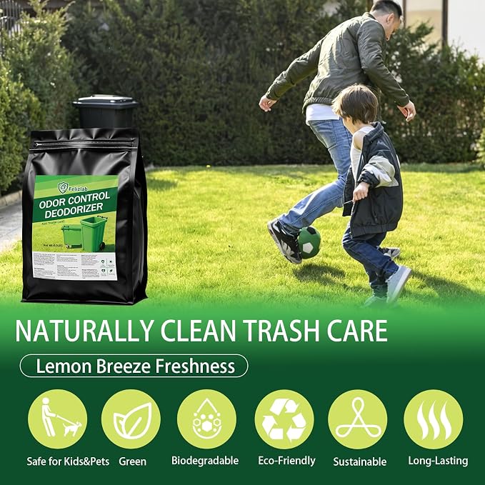 Outdoor Trash Can Deodorizer 6 lbs, Industrial Strength Garbage Can Odor Eliminator & Moisture Absorber for Outdoor Trash Cans, Waste Containers & Recycling Bins, Heavy Duty Long Lasting Odor Control