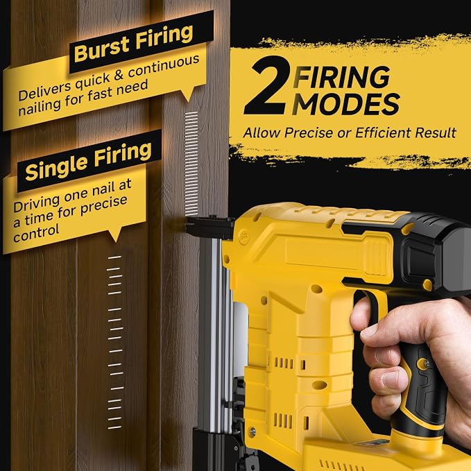 Cordless 2-in-1 18GA Brad Nailer & Stapler, Compatible with Dewalt 20V Max Battery (No Battery), Electric Nail Gun/Staple Gun Battery Powered with 1000 Nails/Staples for Wood Carpentry(Tool Only)