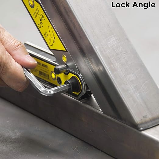 Strong Hand Tools Adjustable Angle Magnetic Square, Angle 30°-270°, Inside/Outside Magnets, Angle Setting Pin, Mag. Pull Force 26 lbs, Welding Square, "4.7", MLA450, Strong Hand Tools