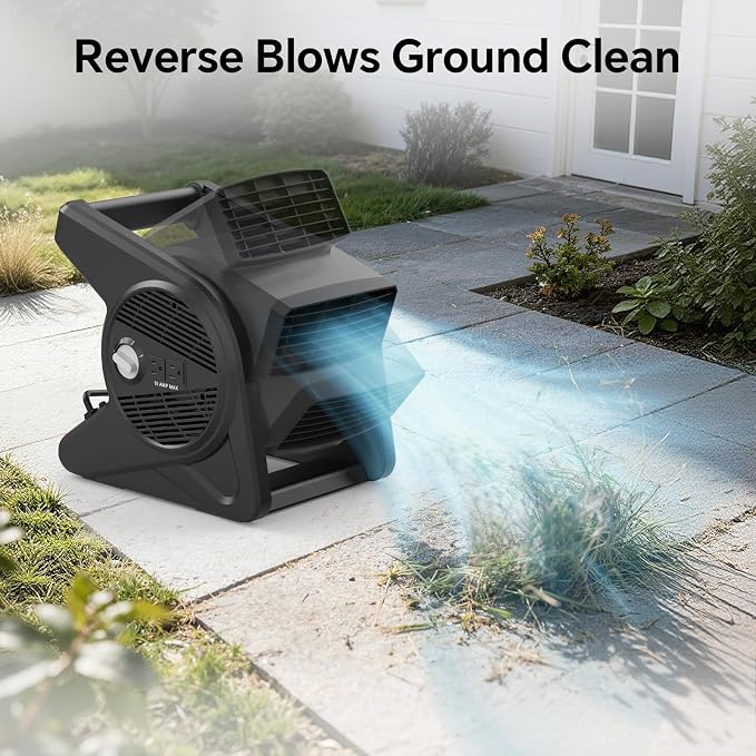 shinic 15" Utility Pivoting Blower Fan, High Velocity Floor Blower with 2 120V Outlets, 3 Speeds Utility Fans Air Mover, Ideal for Work Shop Garage Gym Jobsite, Floor & Carpet Drying Use(Black)