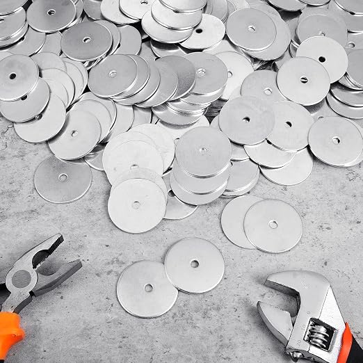 Yaocom 200 Pieces 3/16" x 1-1/2" Zinc Fender Washers Thickness 1.5mm Fender Washers for Wood and Wet Environment