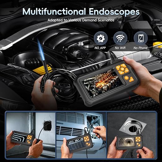32.8FT Endoscope Camera with Light, 1080P HD Borescope Inspection Camera with 8 LED Lights, IP67 Waterproof Sewer Tools Snake Camera with 4.3" IPS Screen, 32.8Feet Semi-Rigid Cable for Father's Day