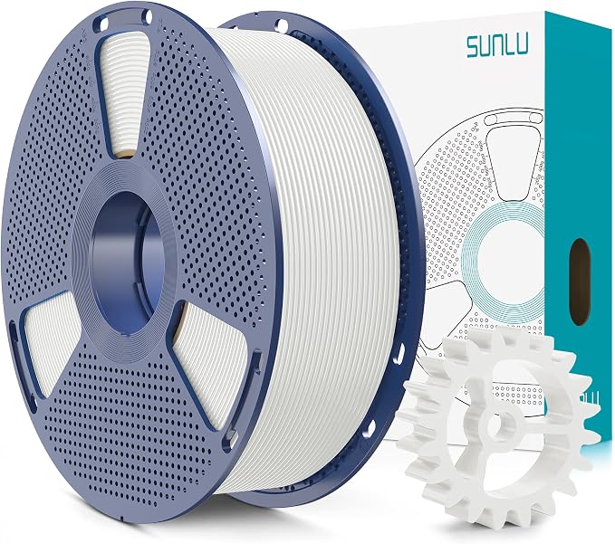 SUNLU PLA+2.0 3D Printer Filament, Upgrade PLA+ Filament 1.75mm, Tougher and Stronger, Neatly Wound PLA Plus Filament, Dimensional Accuracy +/-0.02mm, 1KG Spool(2.2lbs), White