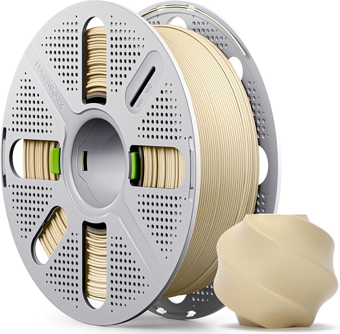 Matte PLA Filament with Quick-Swap Reusable Spool 1kg (2.2lbs), 1.75mm 3D Printing Filament, Compatible with Bambu Lab 3D Printers - Desert Tan