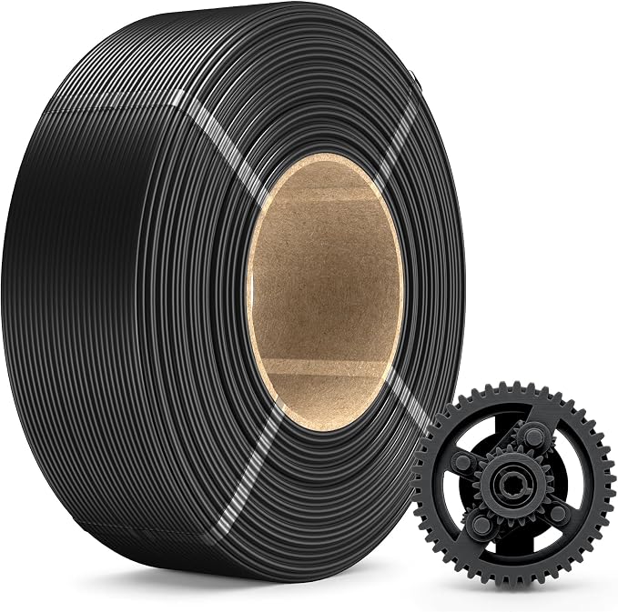 SUNLU PLA+ Refill Filament Refill 1.75mm 1KG, 3D Printer Filament PLA Plus, No-Spool Black PLA Plus Filament for Reusable Spools Compatible with Bambu Labs Filament, 1KG Roll, Black