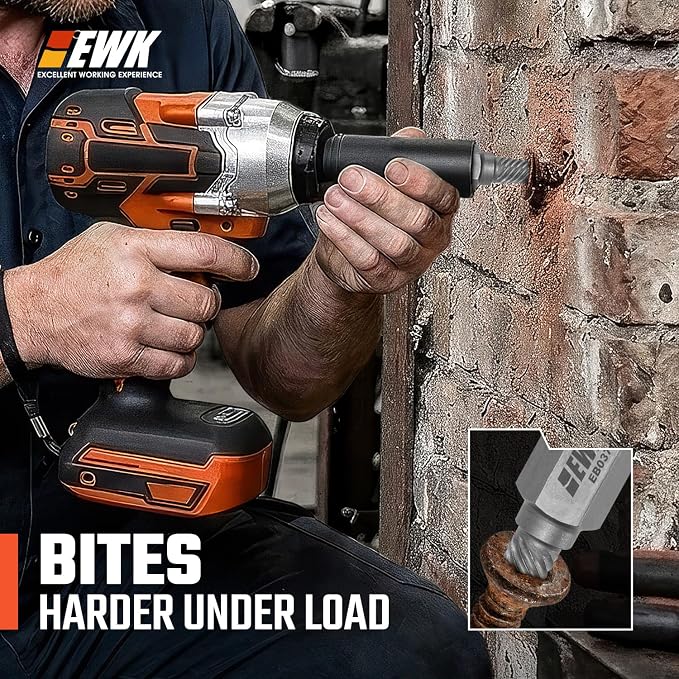 EWK 25-Piece Multi-Spline Screw Extractor Set, CR-MO Easy Out Bolt and Screw Remover for Stripped Screws, Rounded Bolts, Damaged Hex Heads, Broken Studs, and Rusted Fasteners