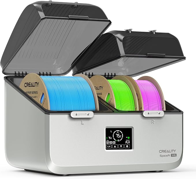 Creality Space Pi X4L Filament Dryer Box,4 Spool Capacity with Dual Independent Chambers,75°C Heating & Smart Energy-Saving Mode,Fits PLA,PETG,ABS,TPU,PA,etc | Solve Moisture,Clogs & Stringing