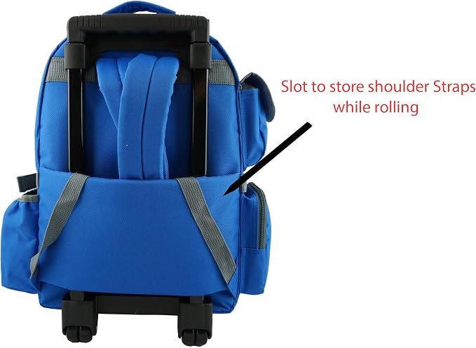 K-Cliffs Heavy Duty Rolling Backpack School Bookbag with Wheels Deluxe Wheeled Daypack