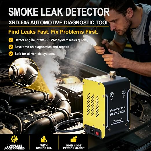 Automotive Smoke Machine with Built-in Air Pump and 100ml Smoke Fluid，Smoke Machine Automotive- 12V DC,Smoke Machine Leak Detector for Cars, Motorcycles, Trucks, Boats, ATVs