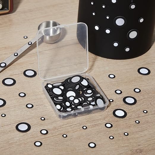 Kingdder 300 Pcs 3D Magnetic Tracking Dot for Scanner Scanning Reference Point Marker Diffuse Reflection Positioning Targets for 3D Scanning (Inner 3.0/6.0/12.0 mm Outer 6/10/19 mm)