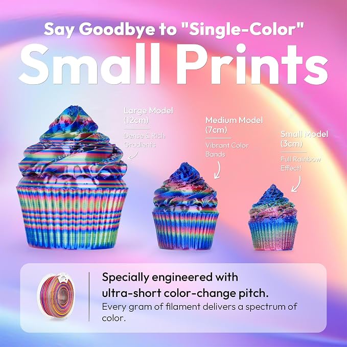 AMOLEN Silk PLA 3D Printer Filament, Shiny Multicolor Rainbow PLA Filament 1.75mm, Fast Color Change PLA 3D Printing Filament for Most FDM 3D Printer, 1kg (2.2lbs), Blue Pink Gold