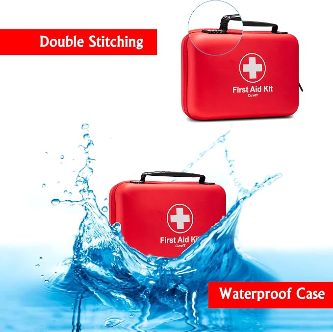 First Aid Kit 230 piece, Waterproof, All Purpose Use Outdoor, Indoor, Car, Hiking, Office, Kitchen,