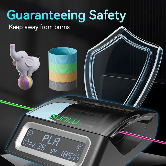 SUNLU Filament Connector, Filament Joiner Includes 200 PTFE Sleeves, Thread Splicer for 3D Printing Supplies Fast Heating Up to 240°C Compatible with 1.75mm PLA, PCL, ABS, PETG, PA/PC