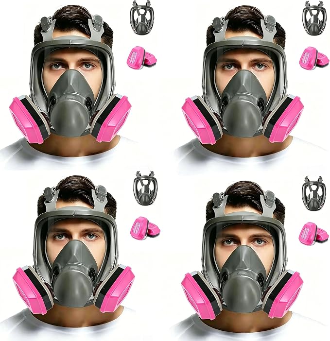 Full Facepiece with Filters, for Painting, Car Spraying, Chemicals, Dust, Gas, Welding, Woodworking, Sanding