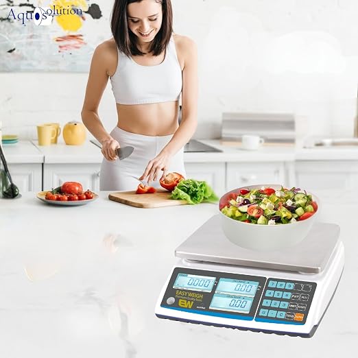 Aquos Digital Kitchen Scale Class III Legal for Trade Price Computing Scales Food & Retail Scale with LCD Backlit Display Tare Function & Stainless Steel Platform (Base, 60Lbs)