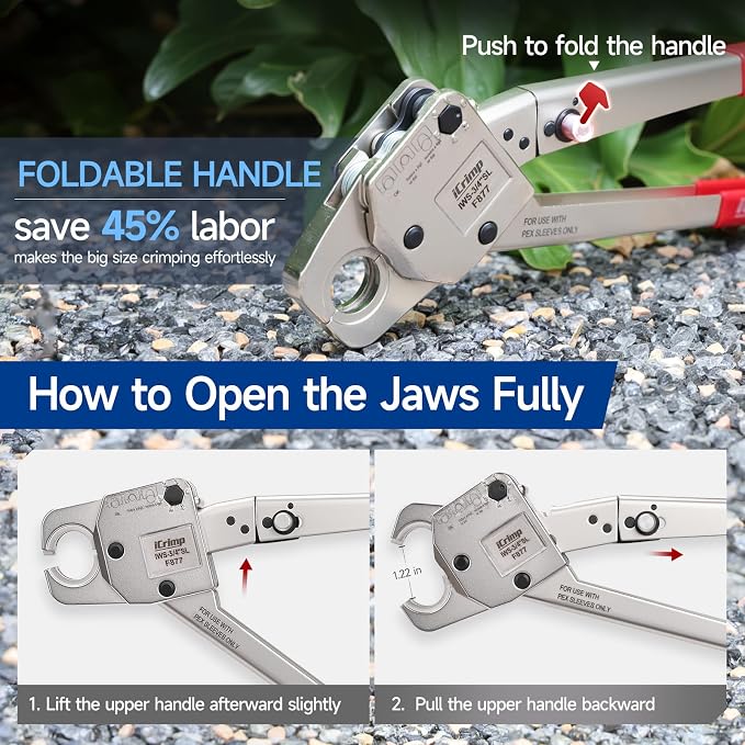 iCrimp Stainless Steel Pressing Sleeves Crimping Tool for PEX Pipe (3/4-Inch)
