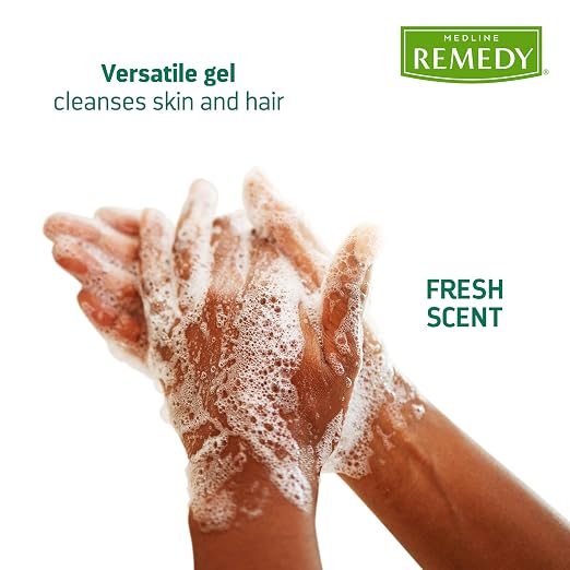 Medline Remedy ESSENTIALS Shampoo and Body Wash, 2 Fl Oz, Fresh Scent, Full Body Cleanser with Aloe, For Adults & Elderly, Easy Rinse Gel for Bath, Shower or Bedside Bathing