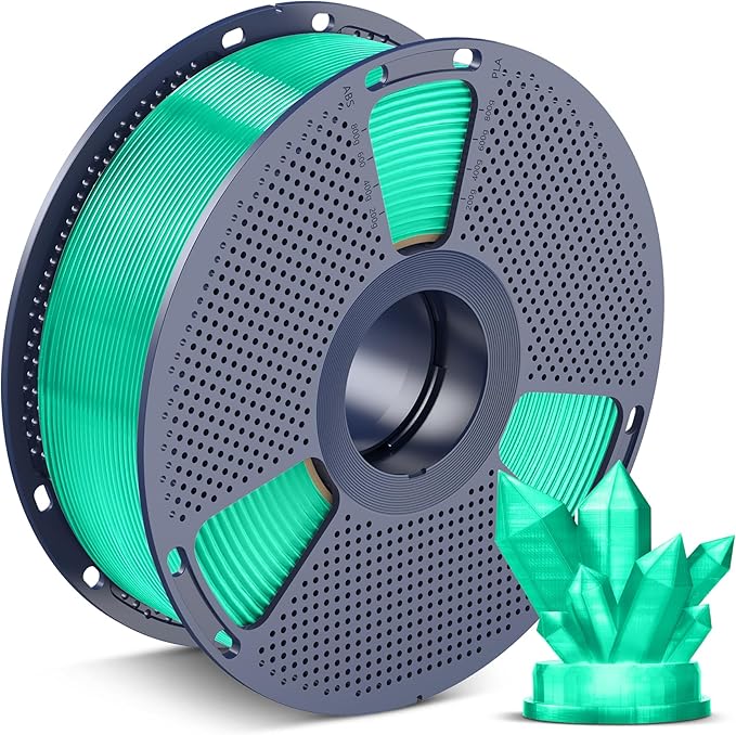 SUNLU PLA 3D Printer Filament PLA Filament 1.75mm, Neatly Wound 3D Printing Filament 1.75mm, Dimensional Accuracy +/- 0.02 mm, Fit Most FDM 3D Printers, 1kg Spool (2.2lbs), Transparent Mint LCE