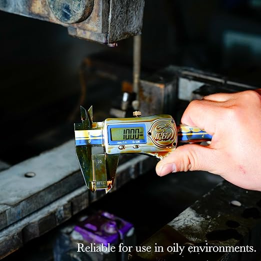 IP67 Absolute Origin Waterproof Electronic Digital Vernier Caliper Measuring Tool Stainless Steel, 0-6 inch/150mm, Large LCD Screen, Extreme Accuracy