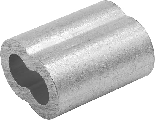MIL-SPEC Aluminum Swage Sleeves Clip & Ferrules – Oval Duplex Wire Rope Cable Crimping Loop Fittings (1/8" Wire Rope - Pack of 300)