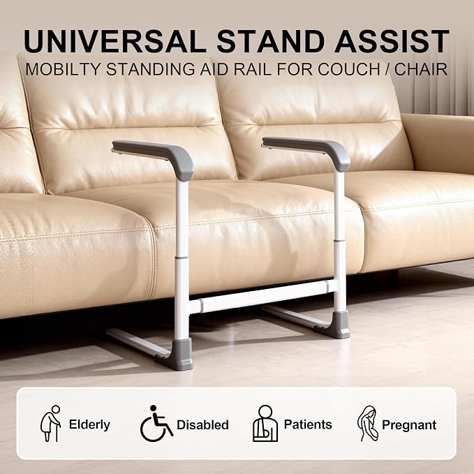 Couch Stand Assist Aid for Elderly, Help Get Up Out from Chairs for Seniors, Adjustable Height and Width
