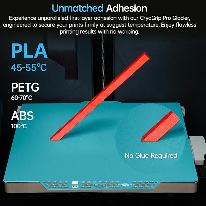 BIQU CryoGrip Pro Glacier 257x257mm Panda Build Plate for Bambu-Lab P1S/P1P/P2S/X1C/X1E/X2D/A1 3D Printer Double Sided Upgrade Build Plate Removable Surface Platform