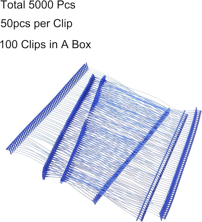 uxcell 75mm Tag Pins 3" Tagging Barbs Clothes Fasteners Tag Attachments for Clothes 5,000pcs, Blue