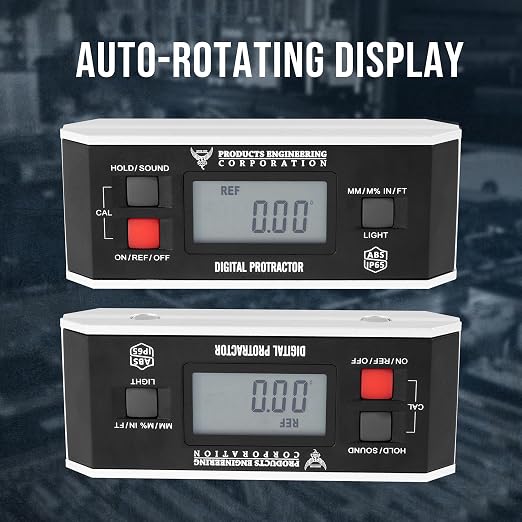 Digital Inclinometer, 360° Protractor Angle Finder Level | Magnetic V-Groove Base Protractor with Large Backlit LCD Display, High-Precision Meter Tool for Machining, Woodworking