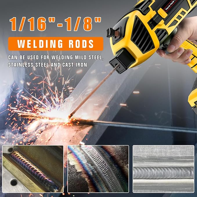 Handheld Welding Machine 110V 120A Portable Electric Welding Machine IGBT Inverter Stick Welder & 1/8" Welding Rod 4.5LB