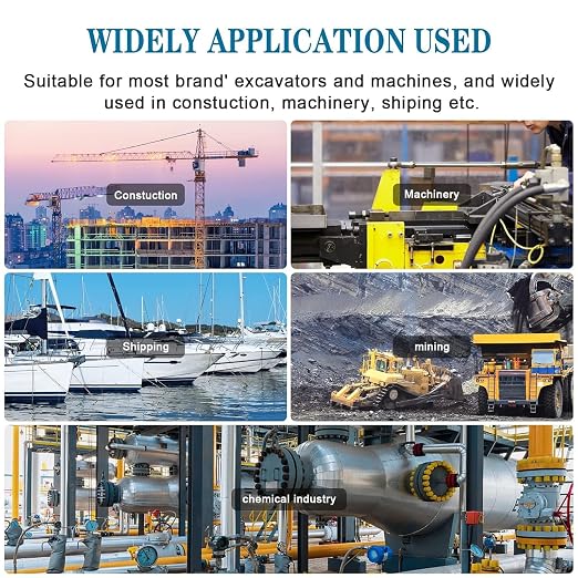 Hydraulic Pressure Test Kit with 3 Gauges 25/40/60 Mpa, 9 Couplings, 3 Test Hoses, Hydraulic Gauge Tester Set for Excavator Construction Machinery