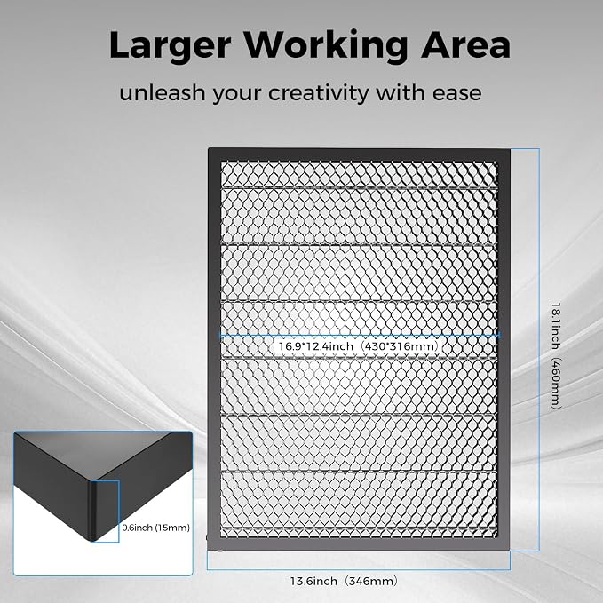 Creality Honeycomb Working Table 460x346mm, Laser Honeycomb Bed for Falcon A1 and A1 Pro, Aluminum Honeycomb Cutting Table for Fast Heat Dissipation and Desktop Protection (18.11” x13.62”)
