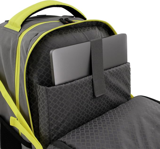 J World Lunar Rolling Backpack. Laptop Bag With Wheels. Wheeled Carry-On Travel Luggage, Grey, 19.5 x 13 x 8 Inches