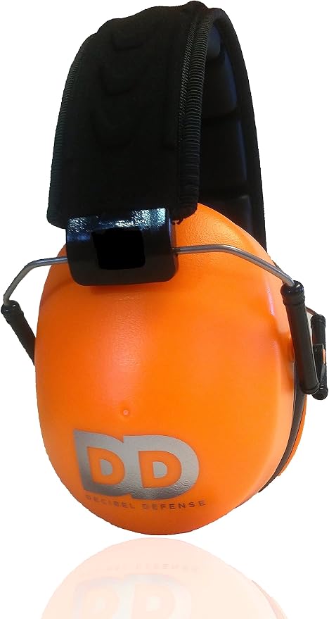 DECIBEL DEFENSE Professional Safety Ear Muffs 37dB NRR - The HIGHEST Rated & MOST COMFORTABLE Ear Protection For Shooting & Industrial Use - THE BEST HEARING PROTECTION GUARANTEED (HI-VIZ ORANGE)