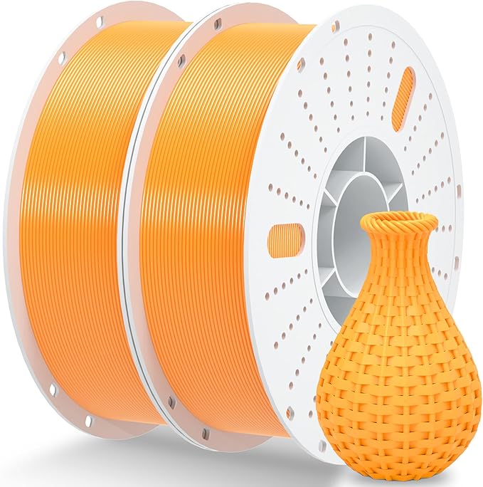 PINBALL PETG 3D Printer Filament 1.75mm High Precision Durable Moisture-Proof Strong Filament Mith Better Flow Dimensional Accuracy +/- 0.02mm Suitable for Most FDM 3D Printers 2 Kilograms Orange
