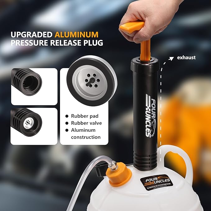 FOUR UNCLES Oil Extractor Pump - Fluid Extractor with 59" Main Hose, Three 41" Extension Tubes for Oil Change, a Hose for Brake Bleeding