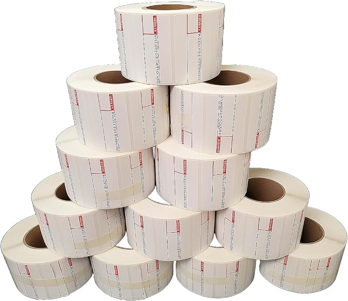 Aquos CAS CL-8000 Printing Scale Label Rolls | Direct Thermal Labels for CAS Scales | Label Roll with Strong Adhesive | Smudge-Free Thermal Paper | Made in USA