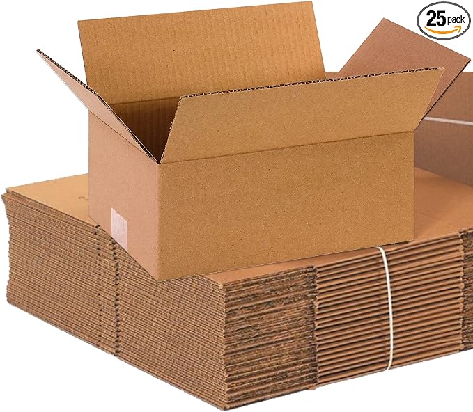 BOX USA Shipping Boxes 12"L x 8"W x 5"H, 25-Pack Small Corrugated Cardboard Box for Shipping, Packaging, Moving, Storage Box for Home or Business, Strong Wholesale Bulk Boxes