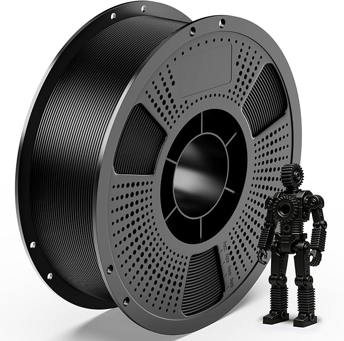 PETG 3D Printer Filament, Stronger PETG Filament 1.75mm, High Toughness, Compatible with Bambu Lab & Most FDM 3D Printers, 1kg Spool (Black)