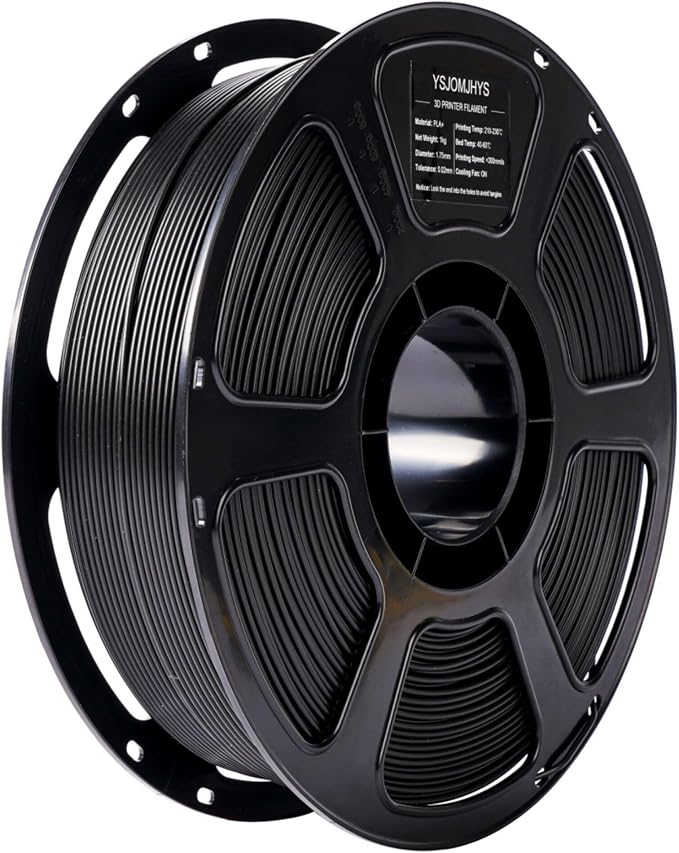 PLA Plus Filament 1.75mm Black 1KG, Stronger and Durable, High Toughness 3D Printer Filament, Dimensional Accuracy +/- 0.02mm, Tangle-Free, PLA+ Filament Fits Most FDM 3D Printers