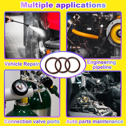 KEZE 386 Pcs Metric Viton O Ring Assortment Kit 75A Durometer 30 Sizes Brown O-Ring Set for Industrial Pressure Washer,Industrial Plumbing,Hydraulic & Cylinders Repairs with 4 Pcs Pick and Hook Set