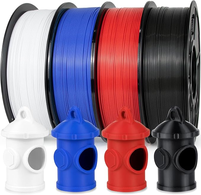 iSANMATE 3D Printer Filament ASA Bundle 4KG (8.8lbs), UV & Weather Resistant ASA Filament 1.75mm Perfect for Outdoor Functional Parts, Black+White+Red+Blue