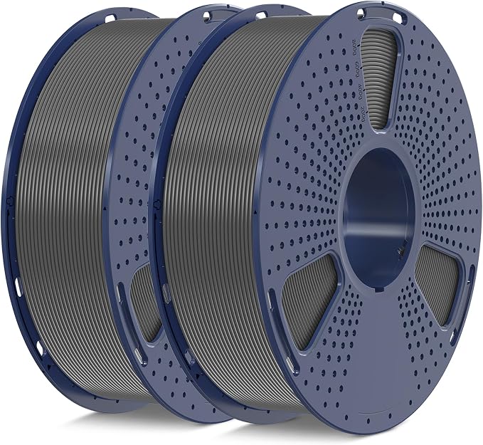 SUNLU 3D Printer Filament PLA Plus 1.75mm 2KG, SUNLU Neatly Wound PLA Filament 1.75mm PRO, PLA+ Filament for Most FDM 3D Printer, Dimensional Accuracy +/- 0.02 mm, 1 kg Spool, 2 Packs, Grey+Grey